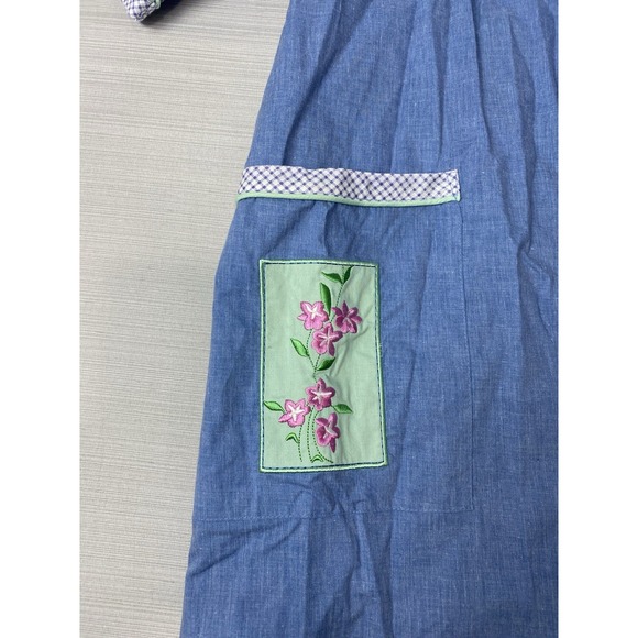 Vintage BARBIZON Night Gown Blue Floral Embroidered Size 2X Cottagecore - Picture 2 of 8